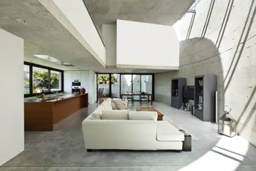 Interior moderno de una sala de estar en una casa